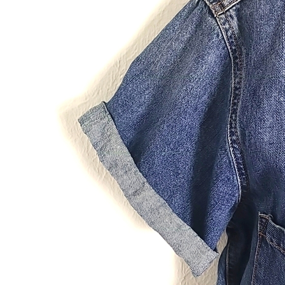 Aeropostale Denim Flight Suit Buttondown Romper with Drawstring Waist Size Large - Picture 6 of 9